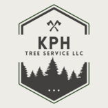 KPH Tree Service LLC logo featuring crossed axes and forest silhouette